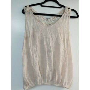 Sugar Rain Womens Blouse Color Nude V Neck With Ac